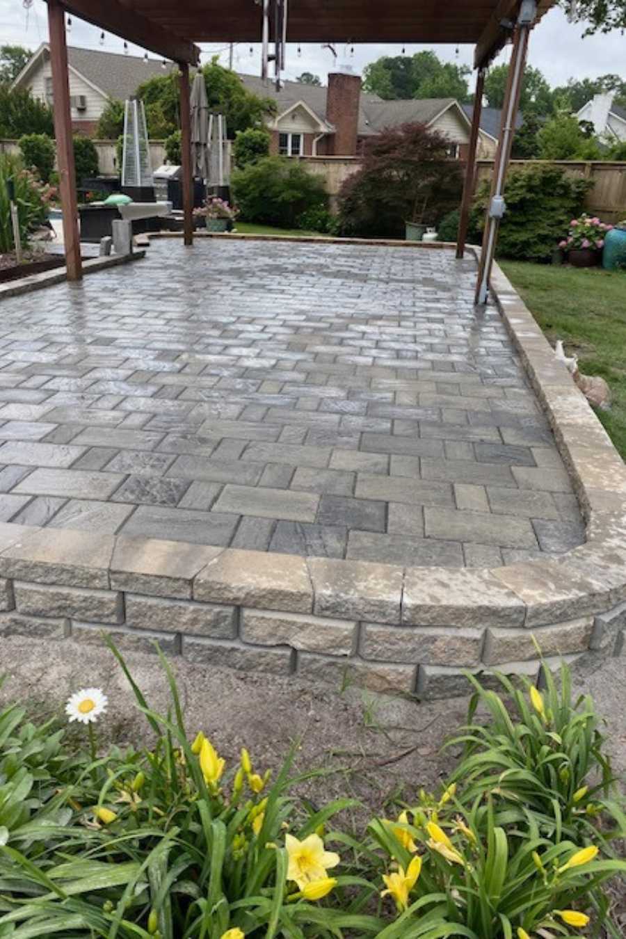 Paver Patio with Retaining Wall